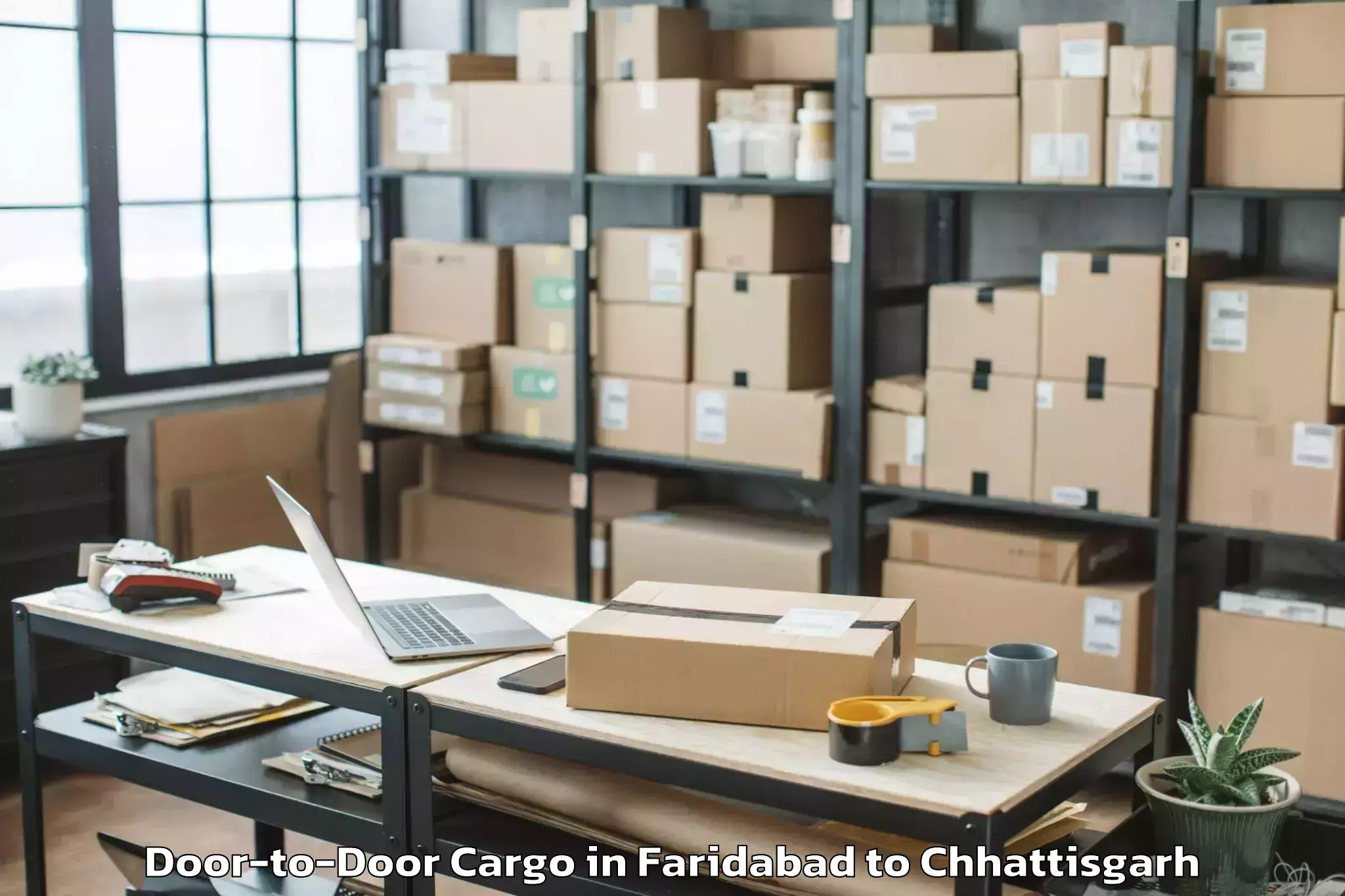 Professional Faridabad to Kawardha Door To Door Cargo